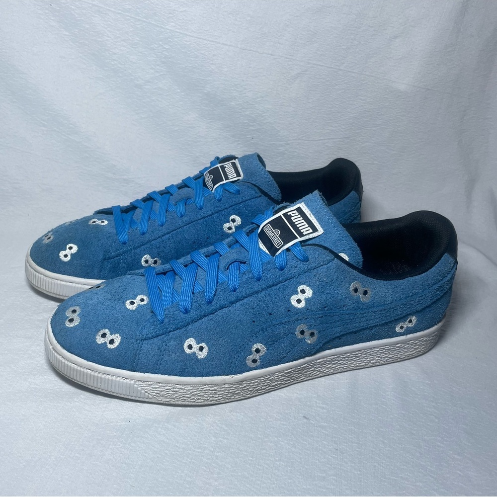 Puma X Sesame Street Suede French Blue Sneakers with White Accents